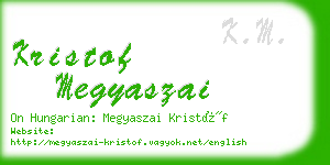 kristof megyaszai business card